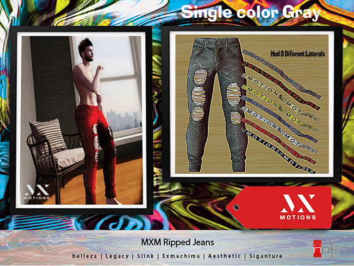 MXM Ripped Jeans PAck Gray
