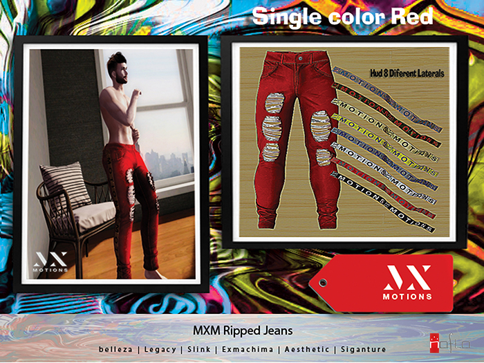 MXM Ripped Jeans Pack Red