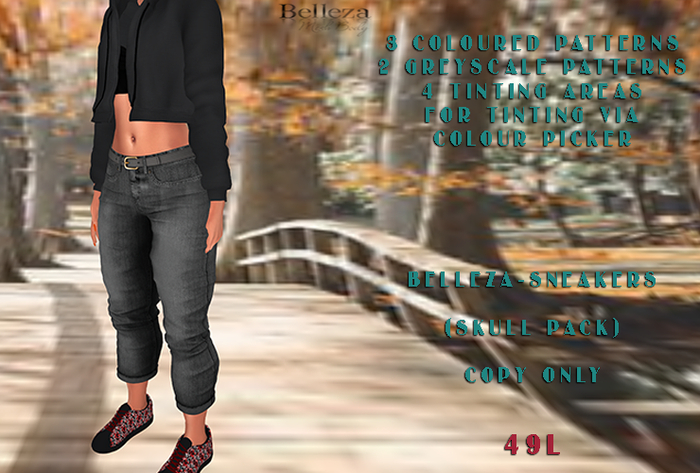 Belleza Womens Sneakers(Skull Pack)