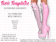 Toxic Templates - Full Permission Mesh Kit - Allison Boots - For Maitreya, Legacy, Freya & Kupra High Feet - DEMOS