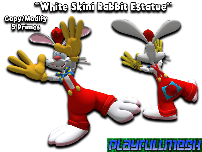 **White Skini Rabbit Estatue **