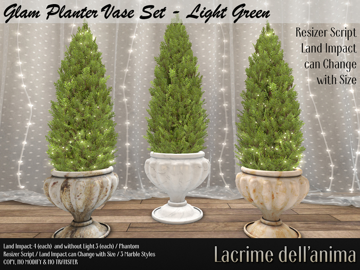 Glam Planter Vase Set - Light Green