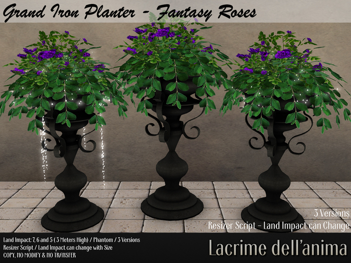 Grand Iron Planter - Fantasy Roses