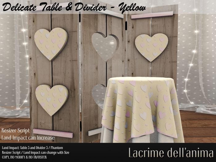 Delicate Divider & Table - Yellow