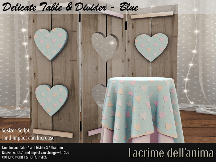 Delicate Divider & Table - Blue