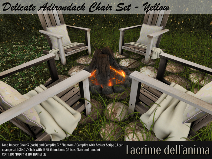 Delicate Adirondack Chair Set - Yellow
