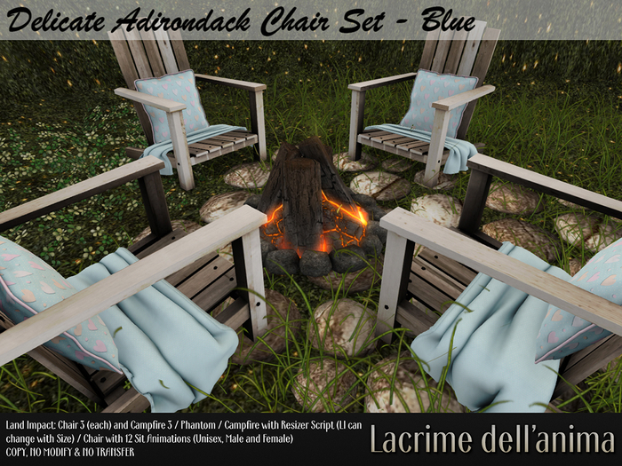 Delicate Adirondack Chair Set - Blue