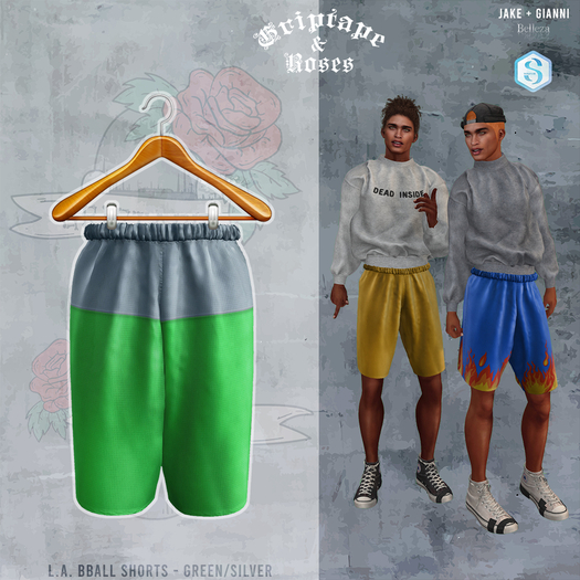 G+R - L.A. Shorts - Silver/Green