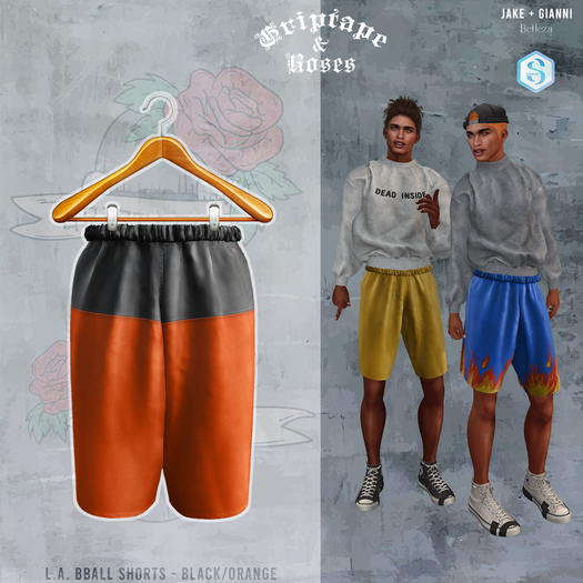G+R - L.A. Shorts - black/orange