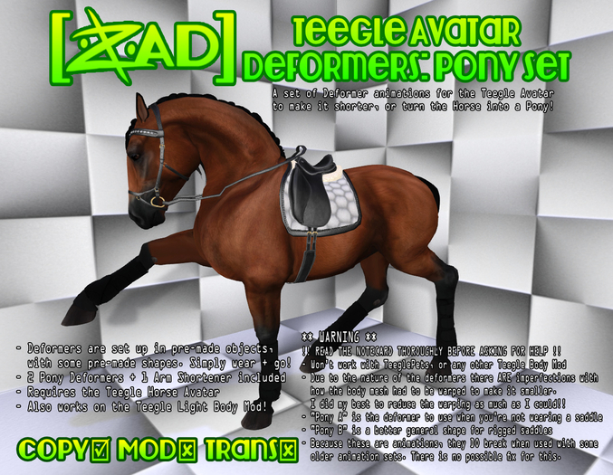 [ZAD] Teegle Avatar Deformers: Pony Set