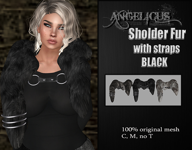 ::ANGELICUS:: Fur with strap~Blacks~