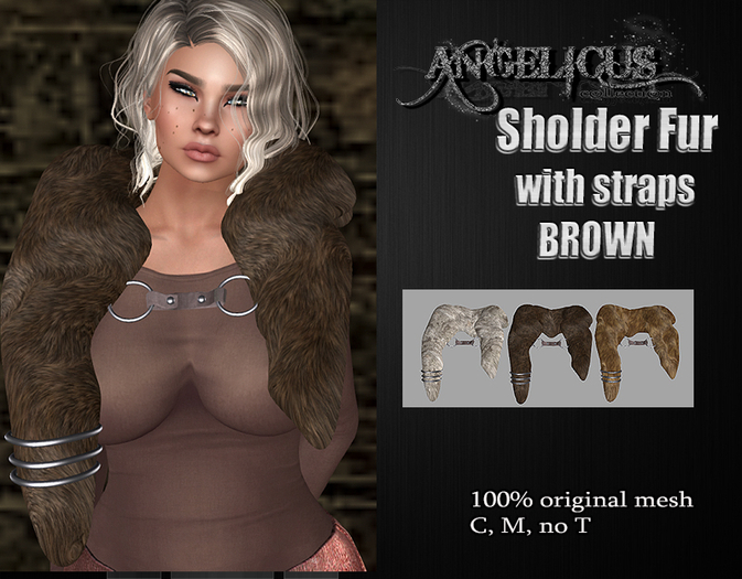 ::ANGELICUS:: Fur with strap  ~Browns~