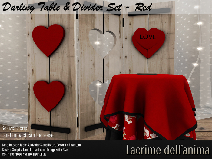 Darling Table & Divider Set - Red