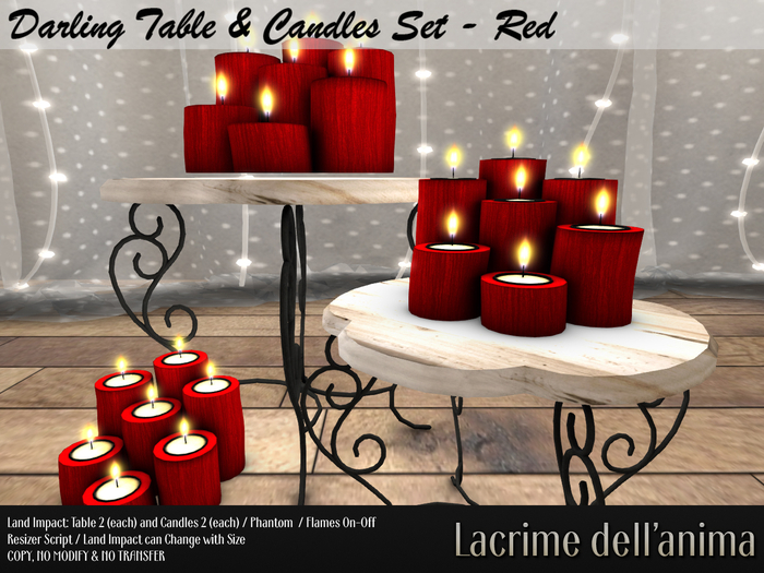 Darling Table & Candles Set - Red