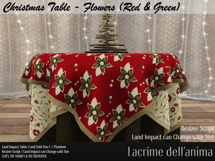 Christmas Table - Flowers (Red & Green)