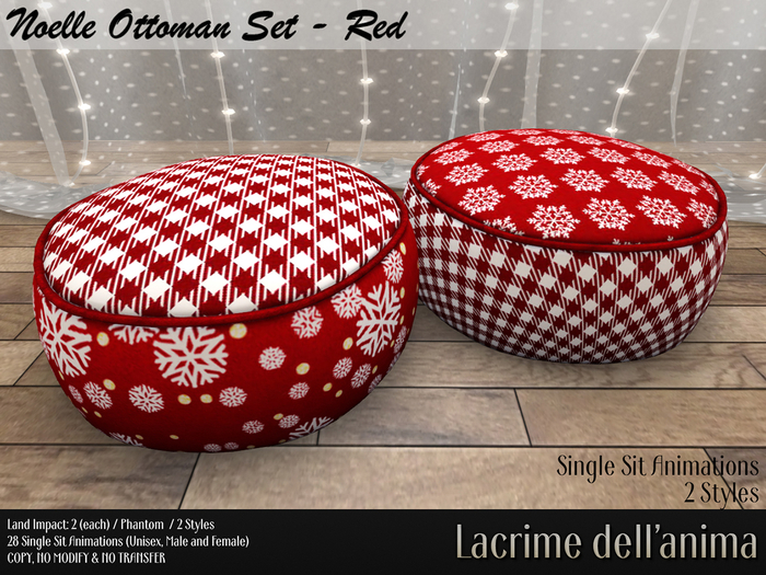 Noelle Ottoman Set - Red