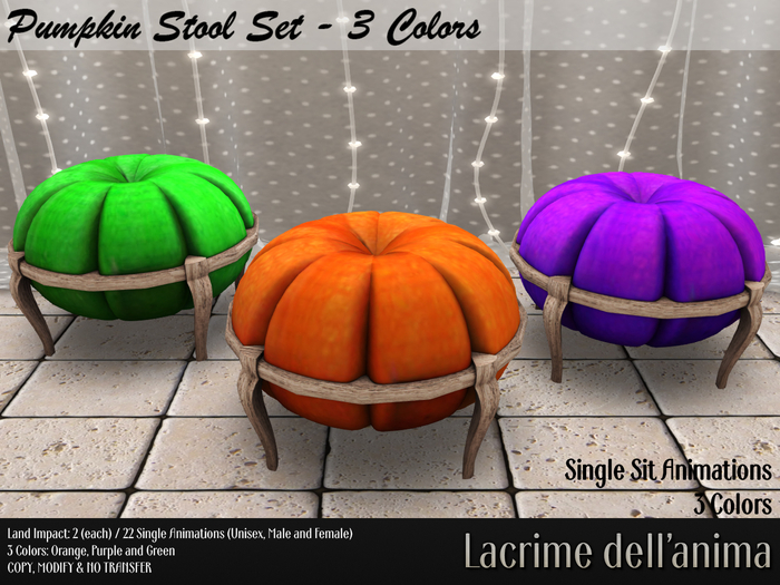 Pumpkin Stool Set - 3 Colors