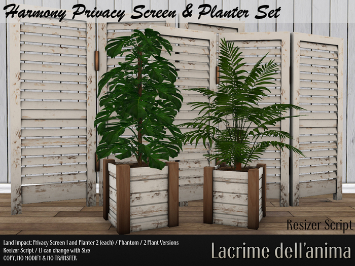 Harmony Privacy Screen & Planter Set