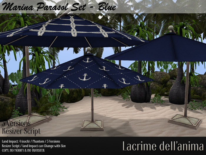 Marina Parasol Set - Blue