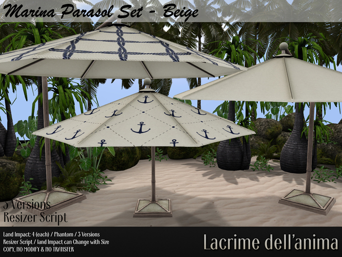Marina Parasol Set - Beige