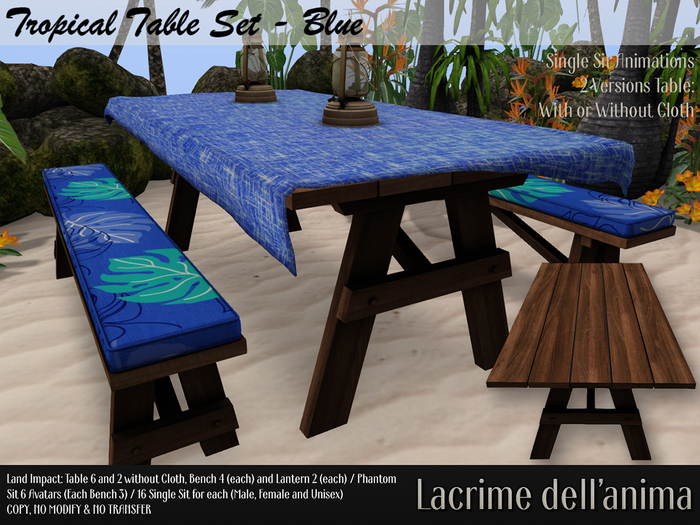 Tropical Table Set - Blue