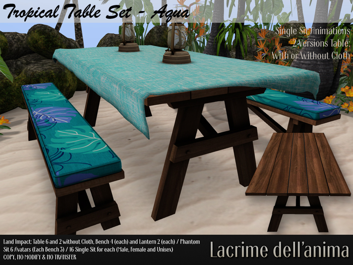 Tropical Table Set - Aqua