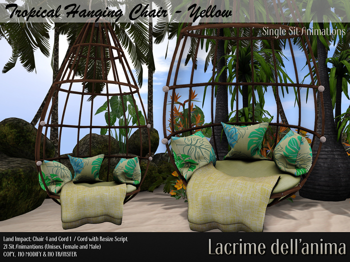 Tropical Hanging Chair - Yellow