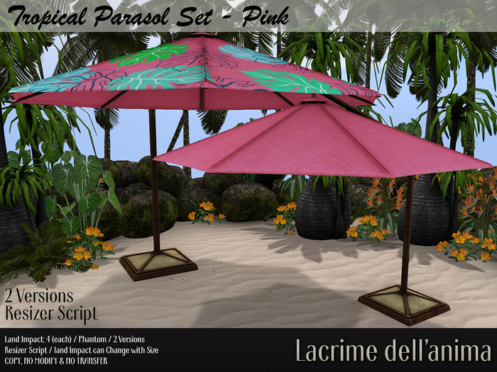 Tropical Parasol Set - Pink