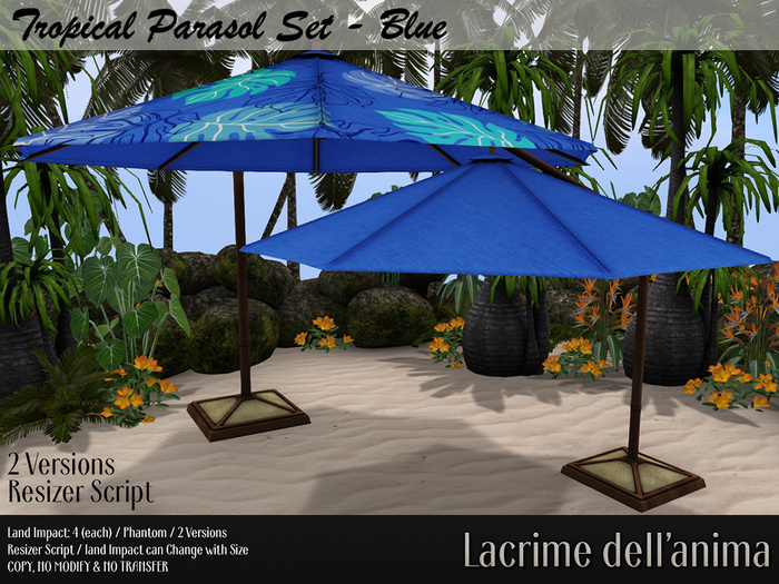 Tropical Parasol Set - Blue