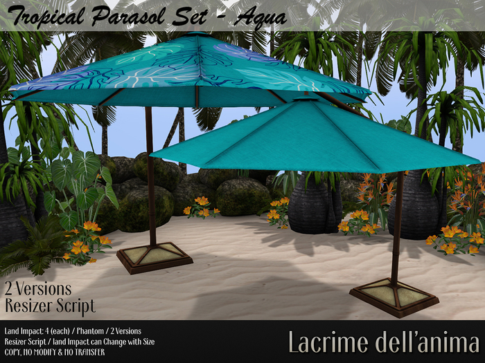Tropical Parasol Set - Aqua