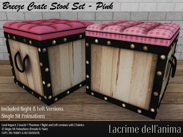 Breeze Crate Stool Set - Pink