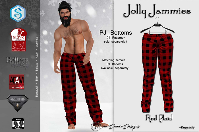 .:MDD:. Jolly Jammies (M)-RED PLAID 