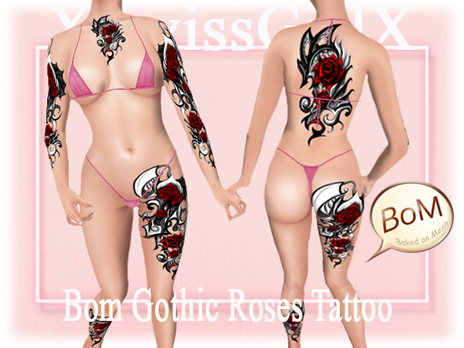 Bom Gothic Roses Tattoo