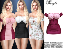 InStyle-Dress Emma -Bordeaux with pink - KUPRA,LEGACY,PERKY,MAITREYA,PETITE,ISIS,FREYA,HOURGLASS
