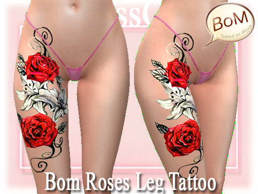Bom Roses Leg Tattoo