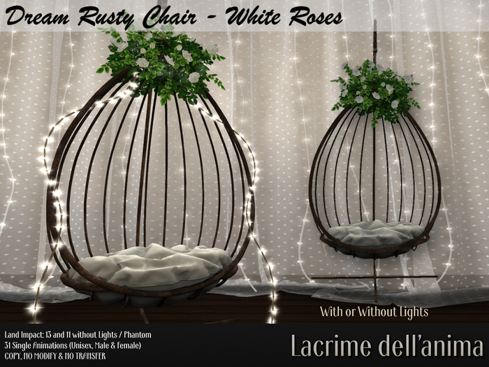 (BOX) Dream Rusty Chair - White Roses