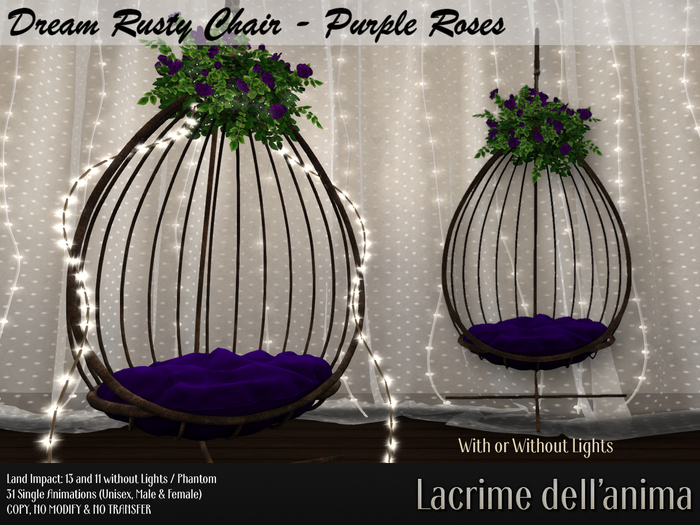 (BOX) Dream Rusty Chair - Purple Roses