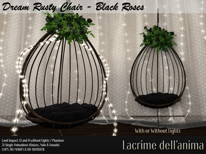 Dream Rusty Chair - Black Roses