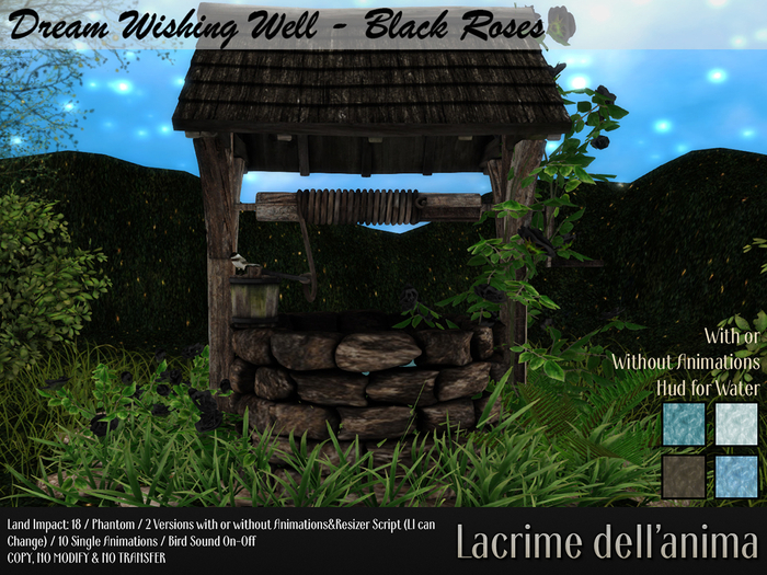 Dream Wishing Well - Black Roses