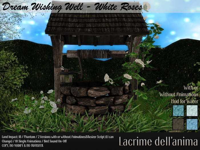 Dream Wishing Well - White Roses
