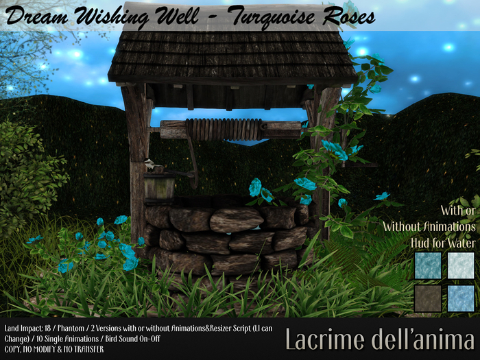 Dream Wishing Well - Turquoise Roses