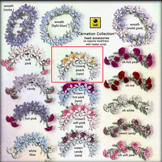 *LODE* Head Accessory - Carnation Crown [peach] RARE