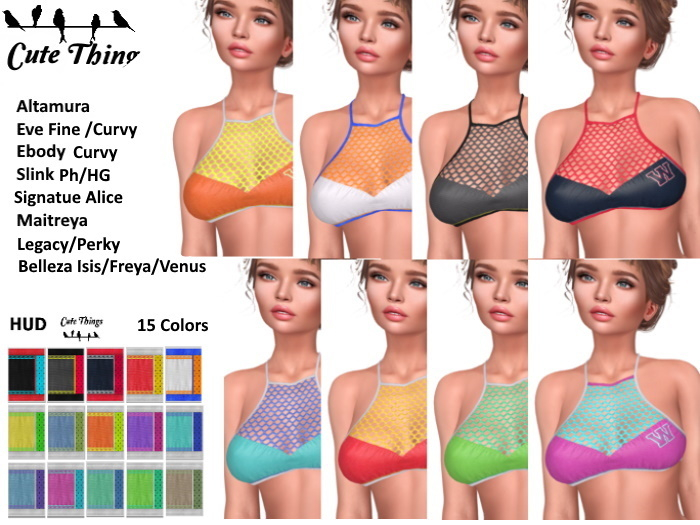 [CT] Sport Top - Hud 15 Colors - Alice -Altamura - Eve - Ebody - Slink - Belleza - Maitreya - Legacy
