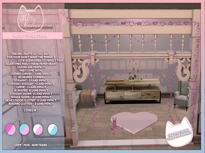 [TKC]Pink & Blue Paper heart chains   - ADD ME -