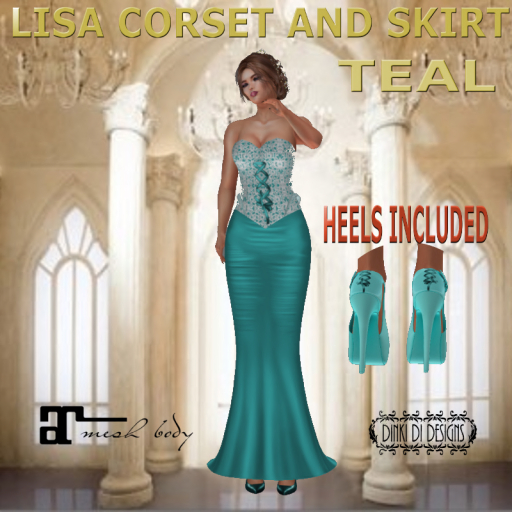 LISA MAITREYA SKIRT & TOP TEAL