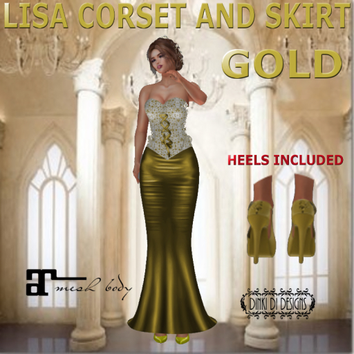 LISA MAITREYA SKIRT & TOP GOLD