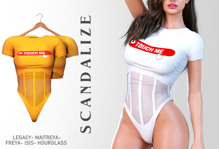 SCANDALIZE. Shaysel TOP/BODY. Yellow