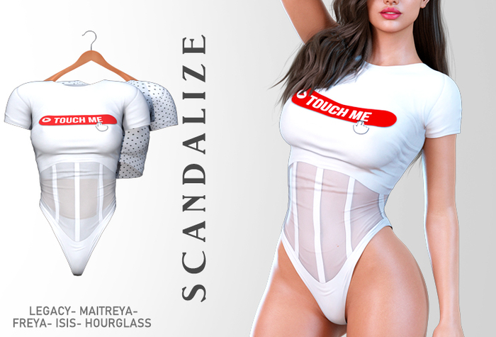 SCANDALIZE. Shaysel TOP/BODY. White