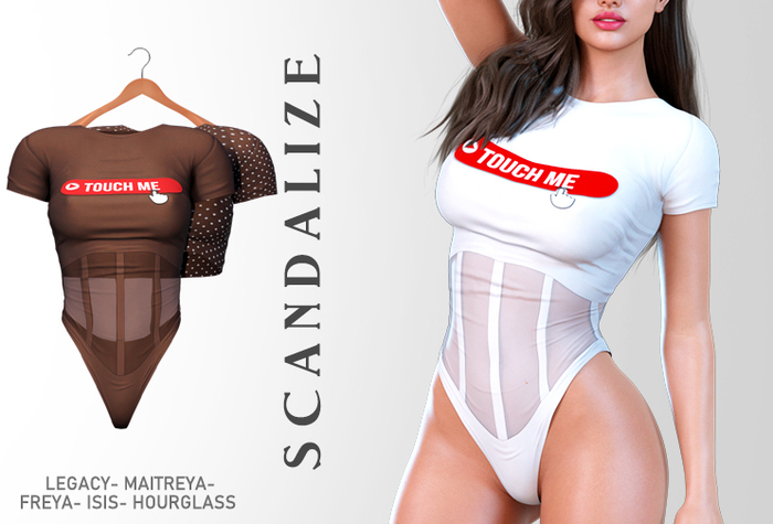 SCANDALIZE. Shaysel TOP/BODY. Brown