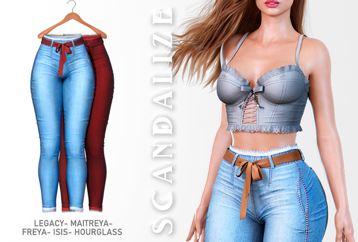 Scandalize. Nessiha JEANS. Red